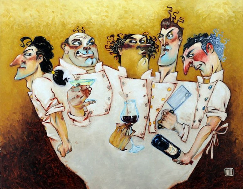 Todd White Those Mad Mad Chefs Giclee on Canvas