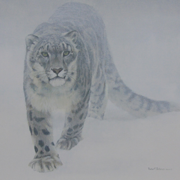 Robert Bateman Out of the White Snow Leopard