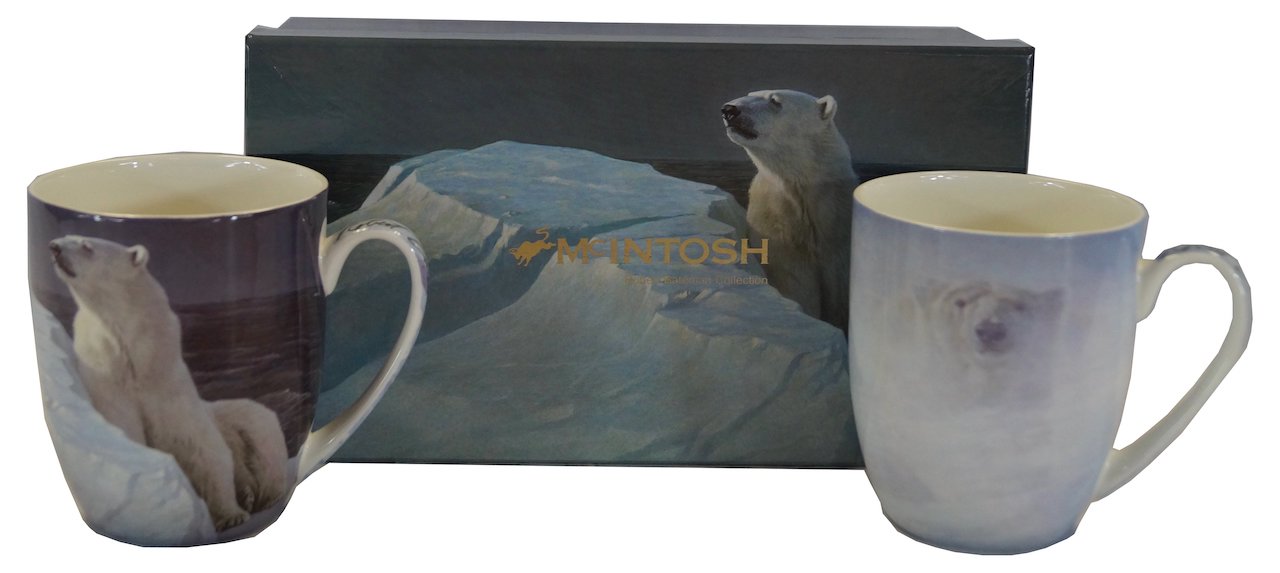 Robert Bateman Polar Bear Mugs Set of 2