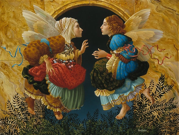 James Christensen Two Angels Discussing Botticelli