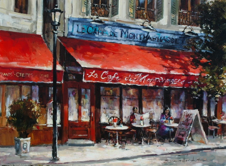 Brent Heighton Cafe Montparnasse Original Acrylic on Canvasa
