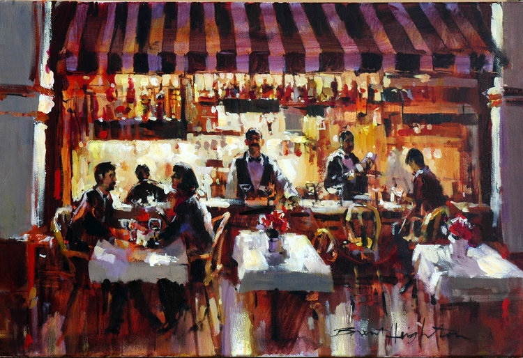Brent Heighton Happy Hour Original Acrylic on Canvas